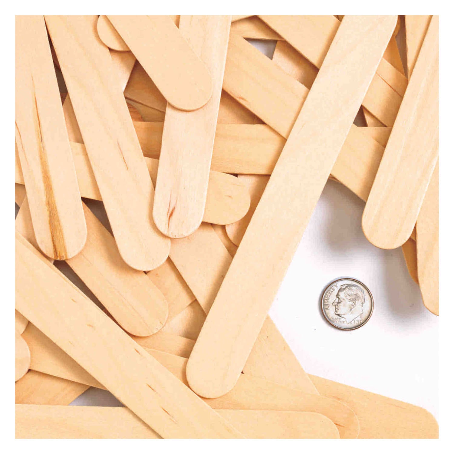 Inkleuringen - Grote Houten Knutselstokjes, Set van 100