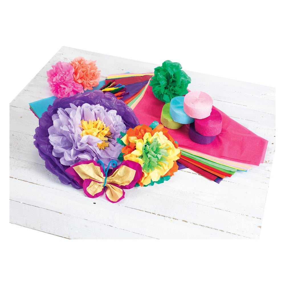 Kleuringen - crêpepapier slingers set 2, set van 6
