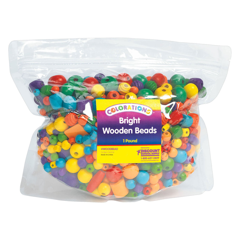 Kleuringen - betrouwbare houten kralen, 450 gram