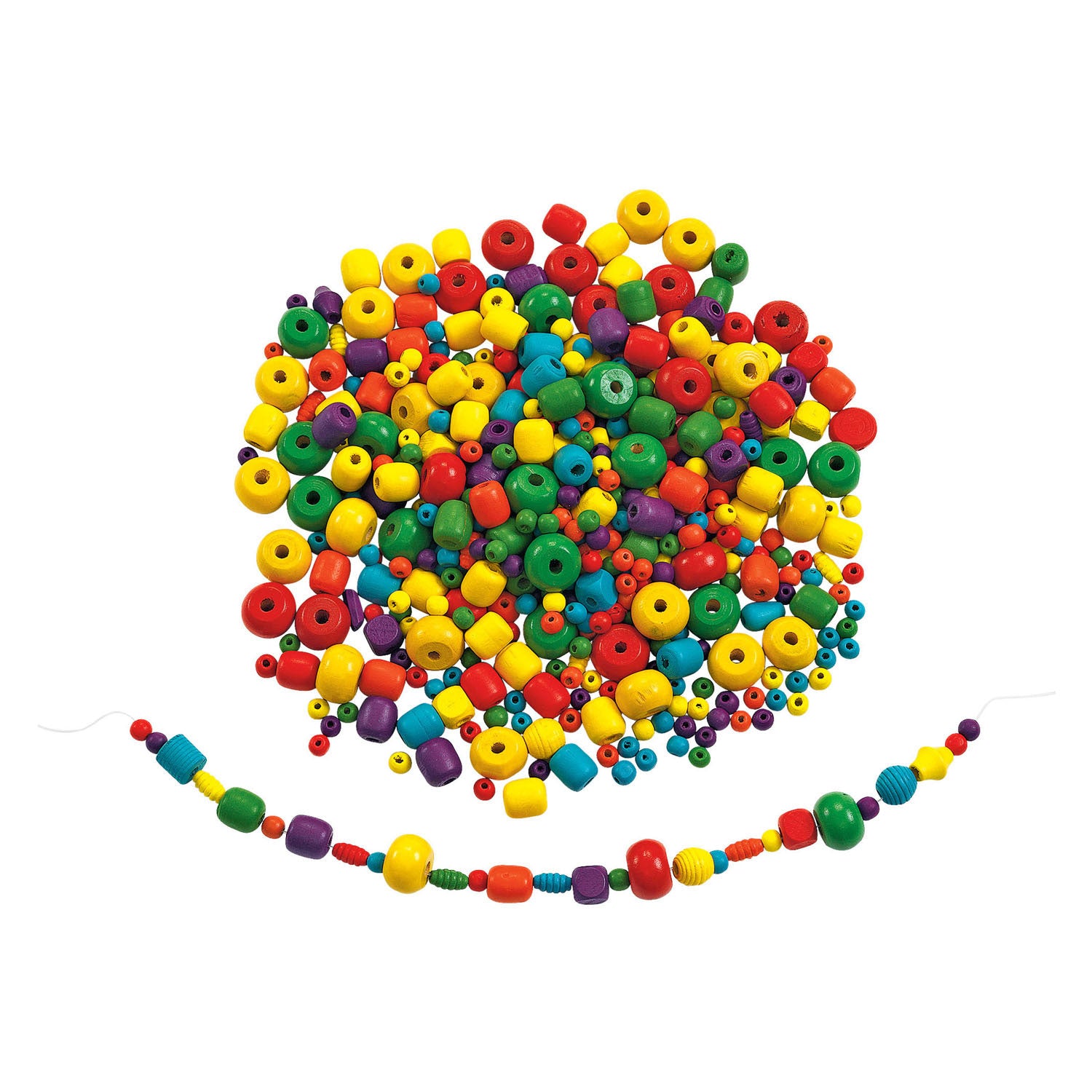 Kleuringen - betrouwbare houten kralen, 450 gram