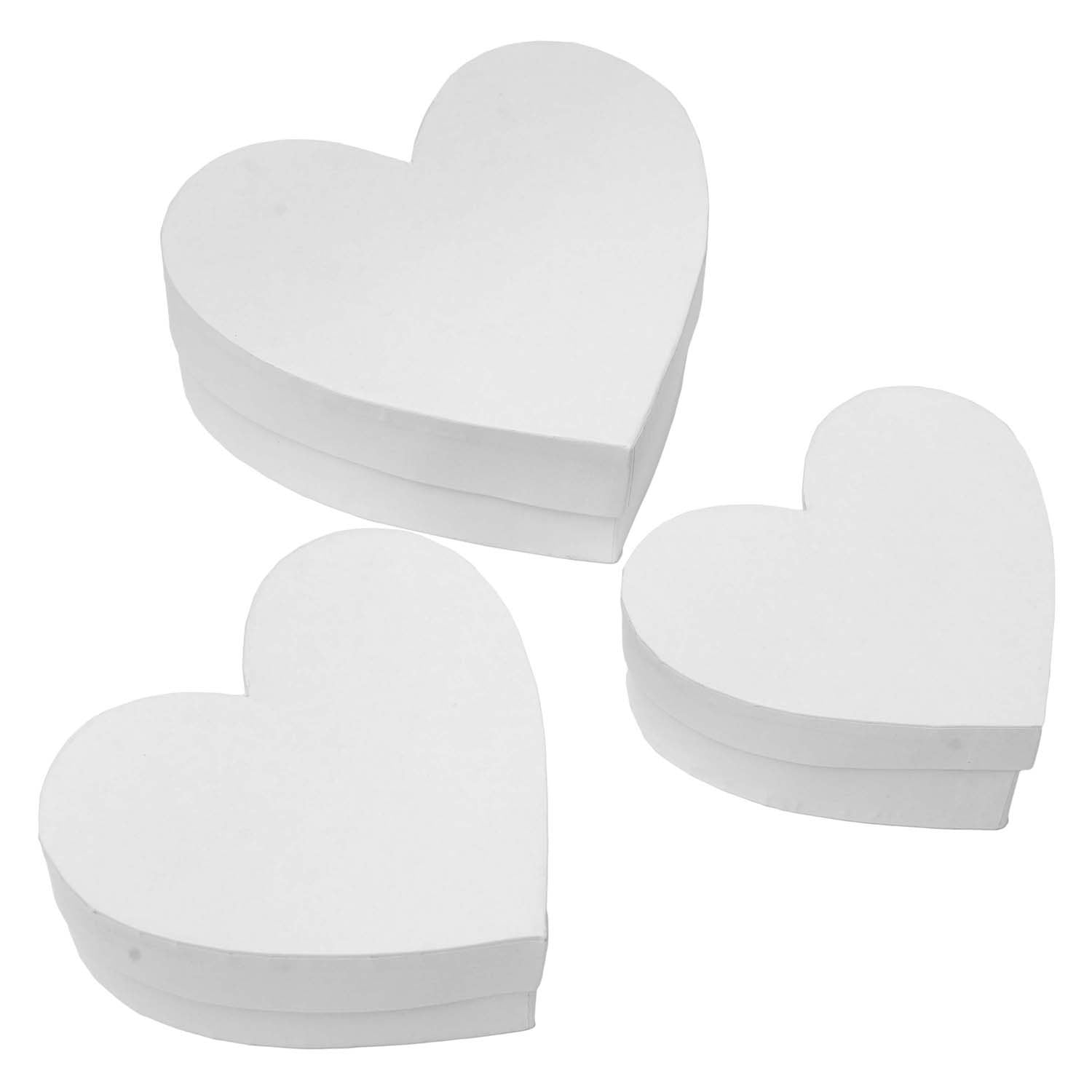 Colorations - papier-mache dozen hartvorm, 3st.