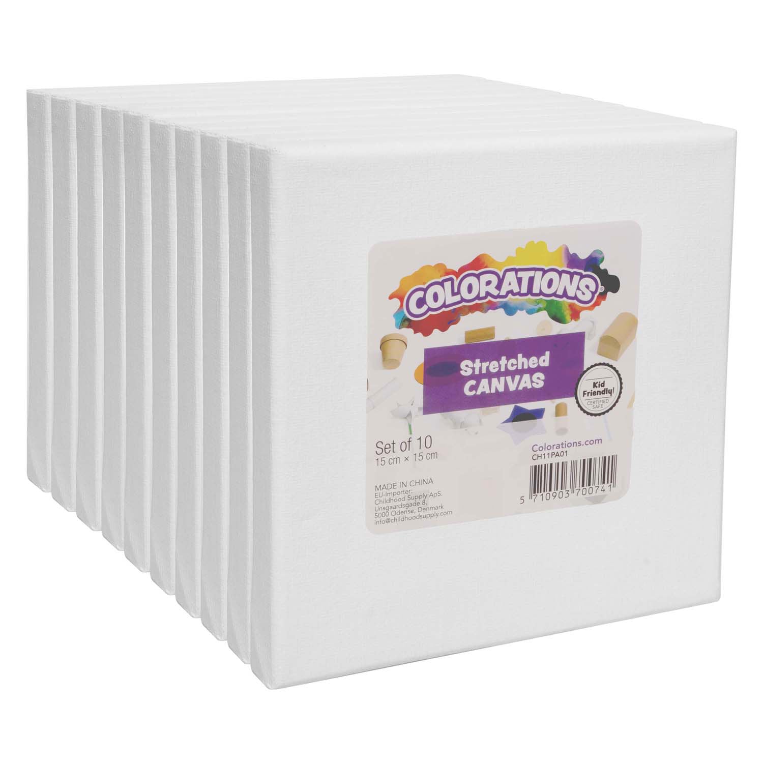 Inkleuringen - gespannen canvas 10 x 10 cm, 10st.