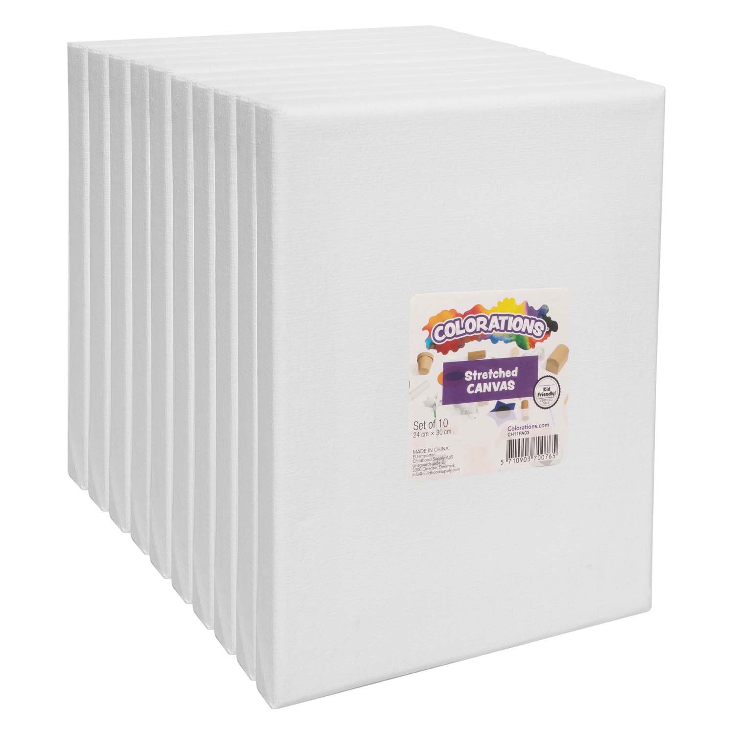 Inkleuringen - gespannen canvas 24 x 30 cm, 10st.