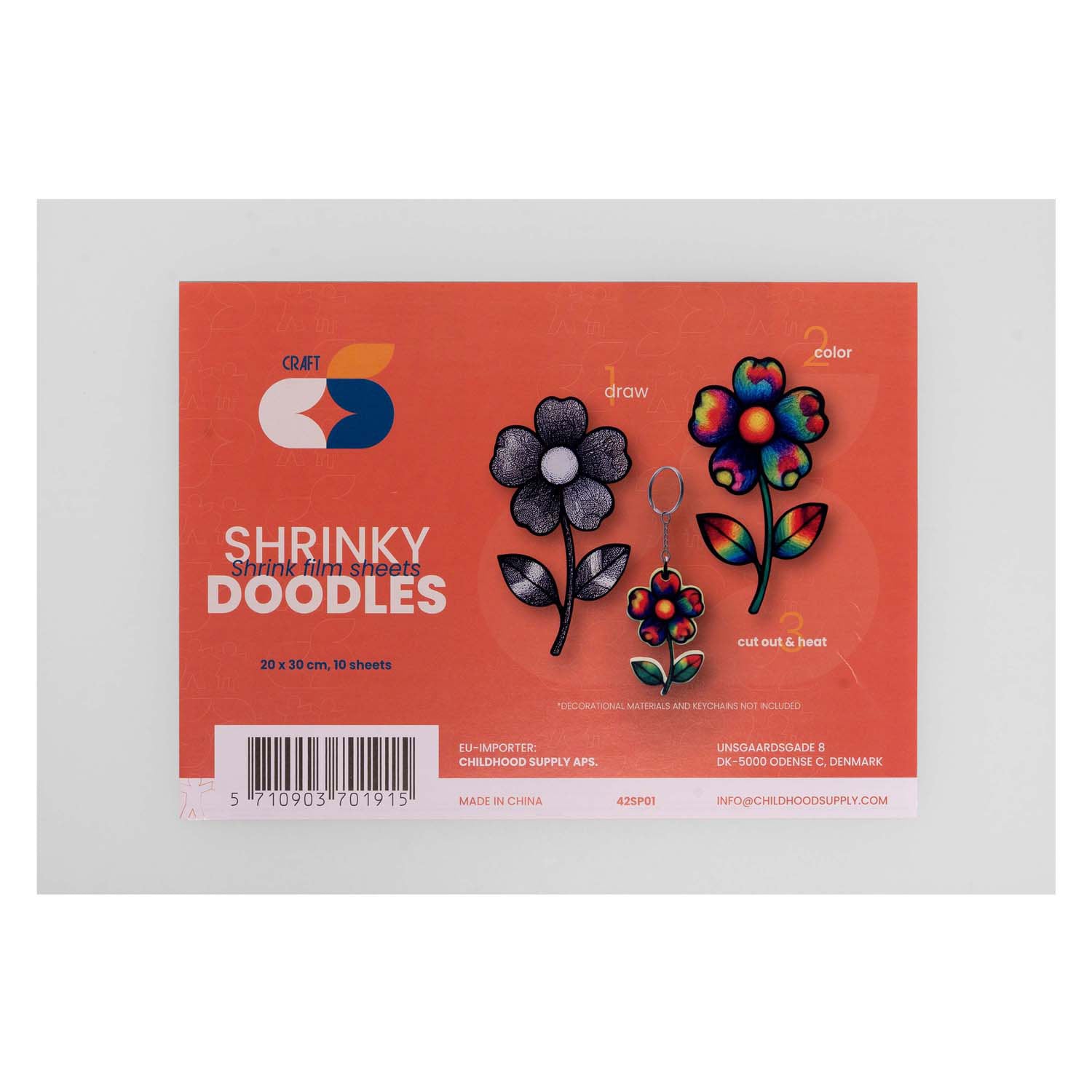 Kleuringen - krimpfolie tekenvellen, 20 x 30 cm, 10 bedekt