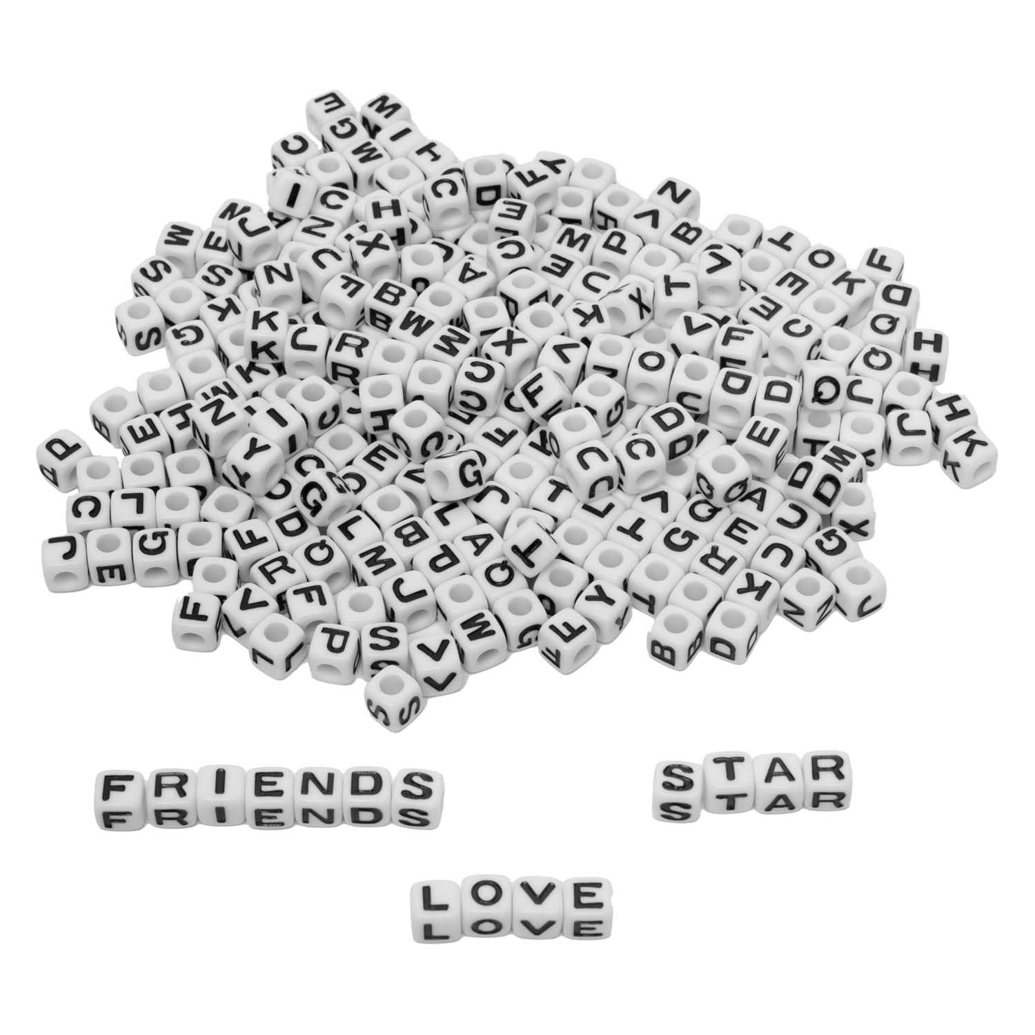 Kleuringen - alfabet kralen, 7mm, 300st.