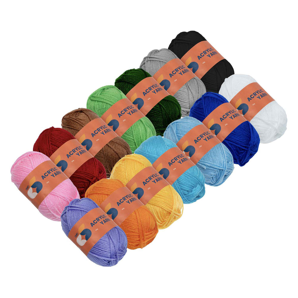 Kleuringen - acrylgarenset - 14 kleuren - 50g per sterkte