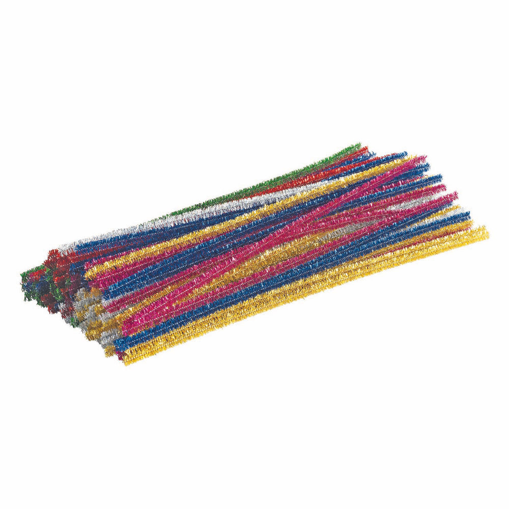 Kleuringen - glitter chenilledraad, 50st.