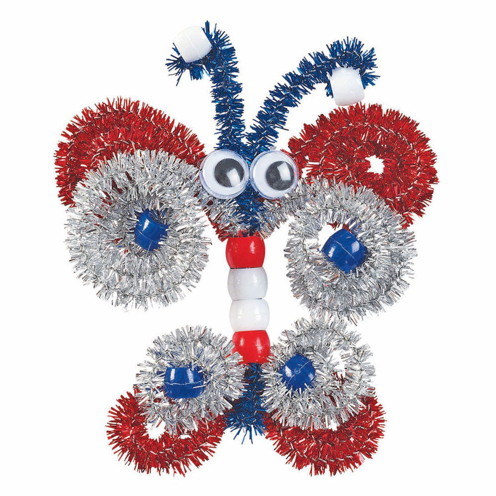 Kleuringen - glitter chenilledraad, 50st.