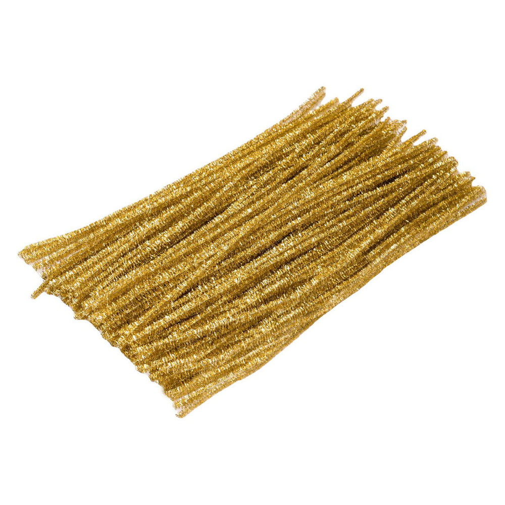 Kleuringen - zilverkleurig metallic chenilledraad, 100st.