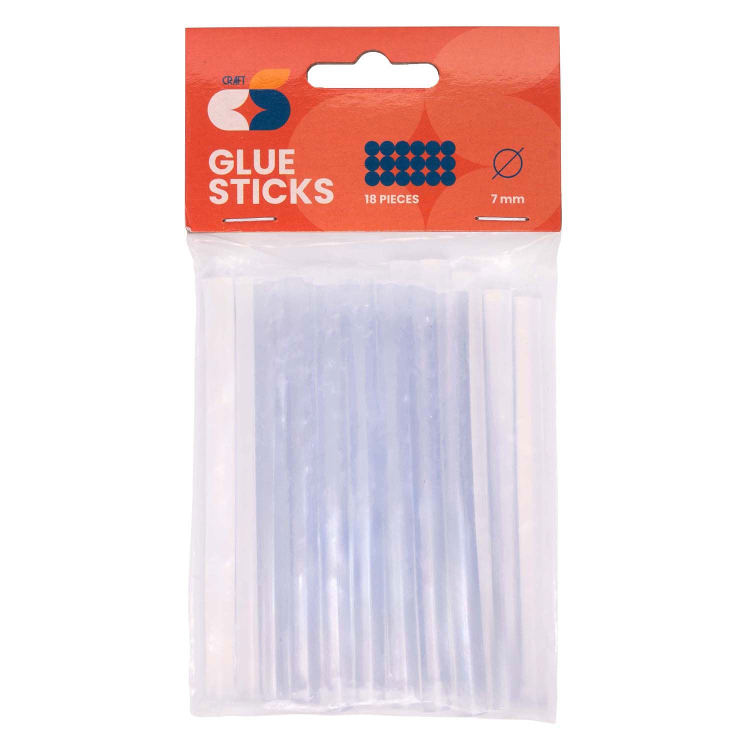 Kleuringen - transparante smeltlijmsticks - 7x100 mm, 18st.