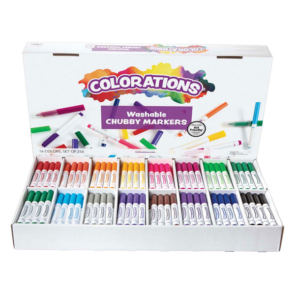 Colorations - uitwasbare dikke markers - 16 kleuren, 256st.