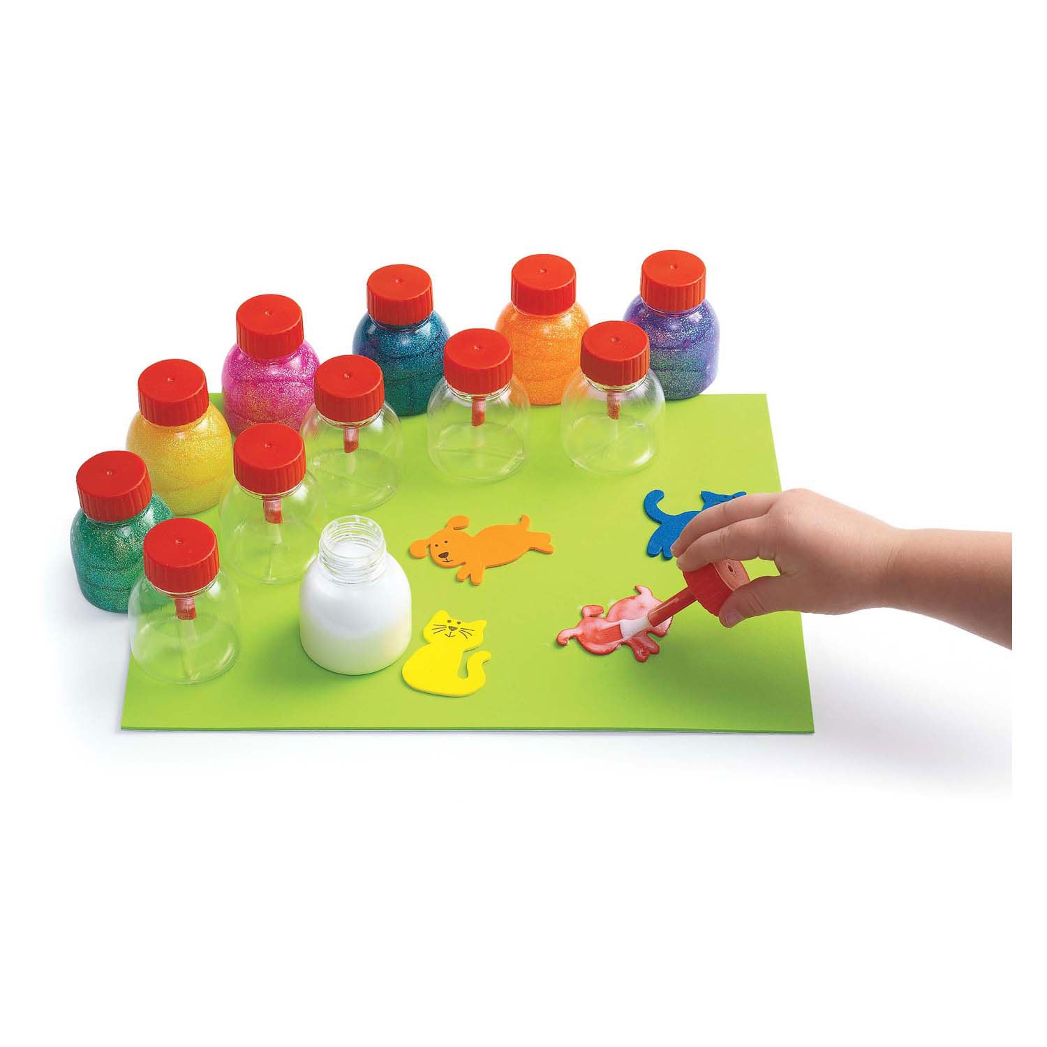 Colorations - herbruikbare lijmpotten met kwasten, 12st.