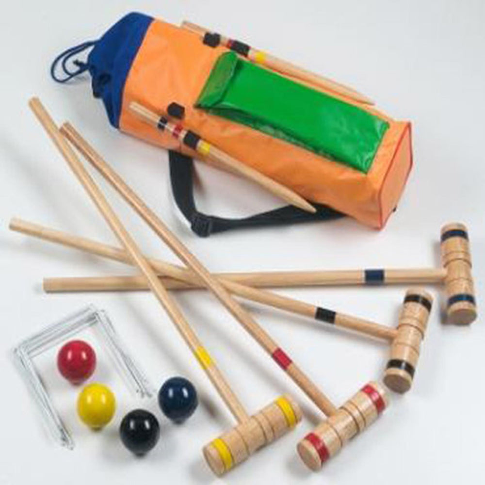 Houten croquetset voor 4 spelers