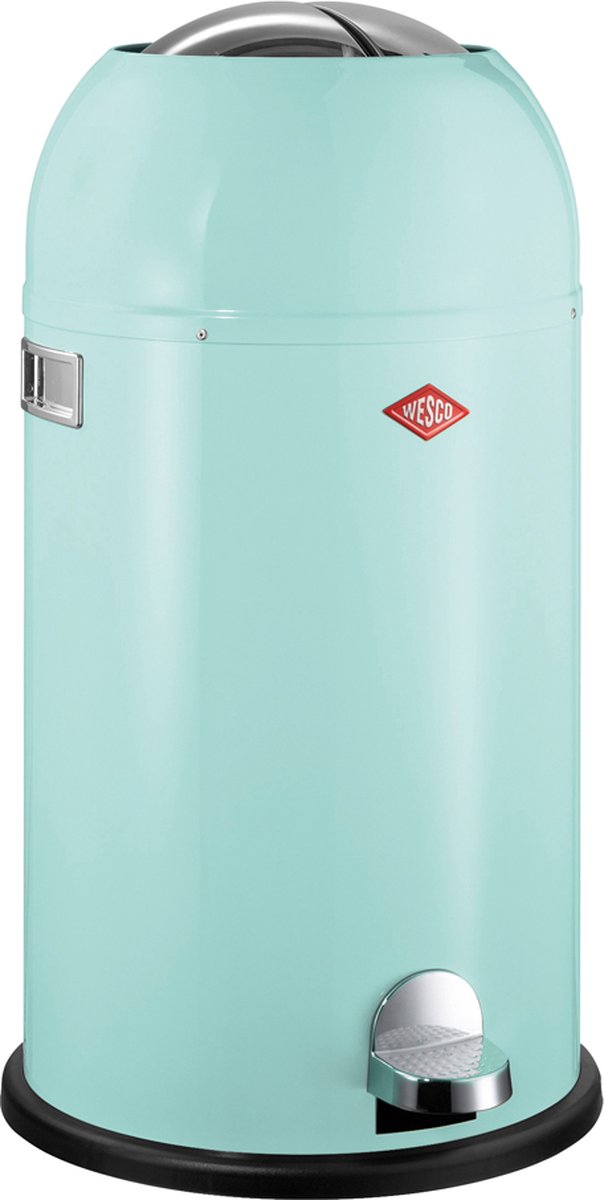 Wesco kickmaster prullenbak | pedaalemmer | 33 liter | metaal - mint | afvalemmer - made in germany