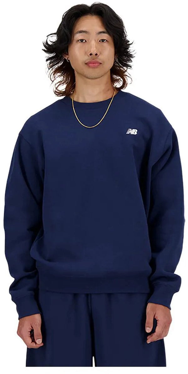 New balance sport essentials fleece crew heren trui - navy s