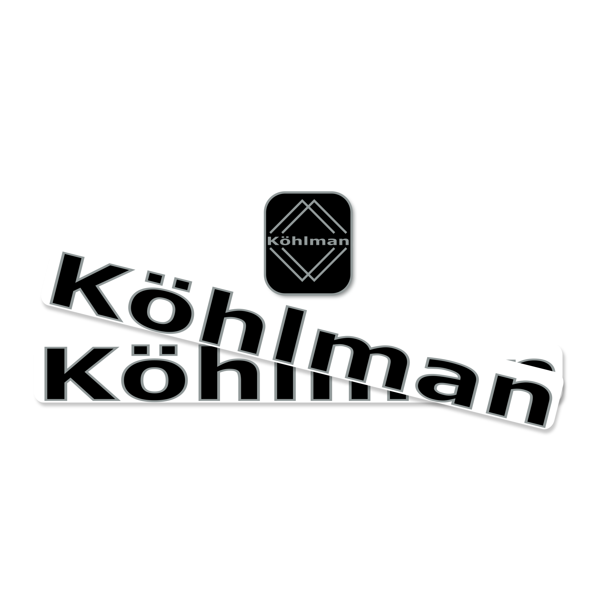 Jeu de décalcomanies Kohlman. se compose de 1x tube de direction et 2x décalcomanies de tube diagonal.