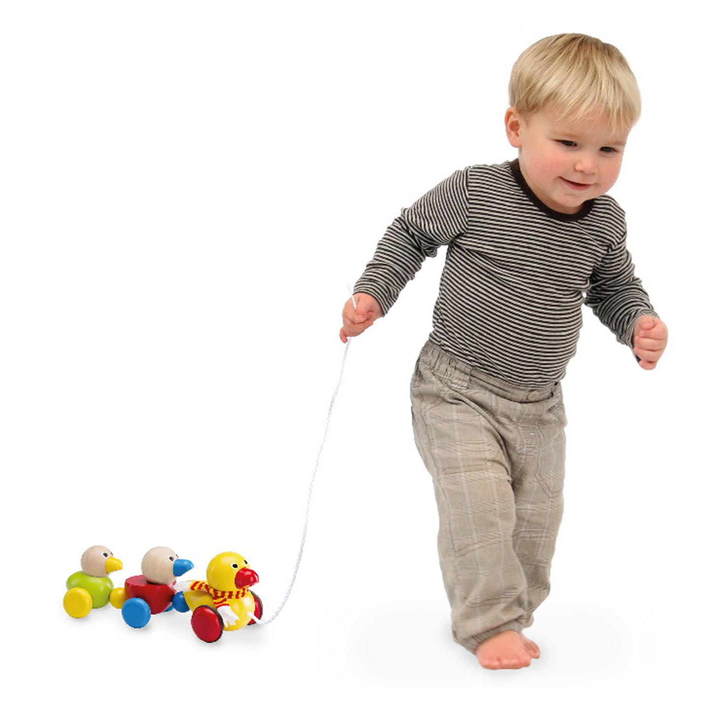 Wonderwereld Houten Trekdieren Eenden Familie