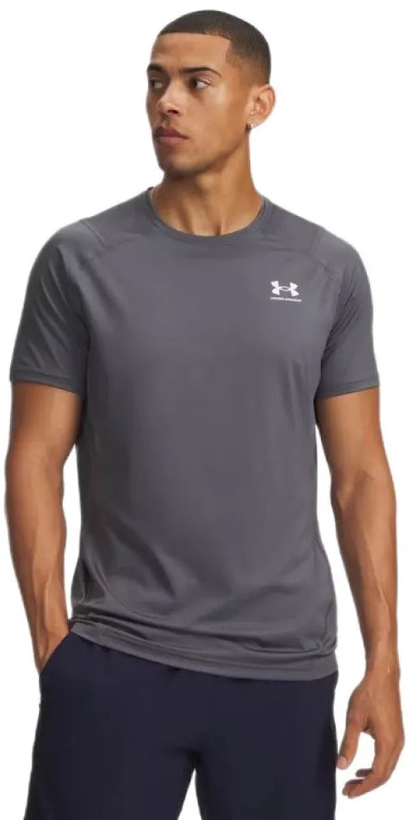 Under armour ua hg armour fitted ss-gry heren sportshirt - castlerock - wit xl