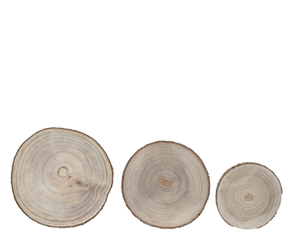 Decoris onderbord van paulowniahout 3-delig