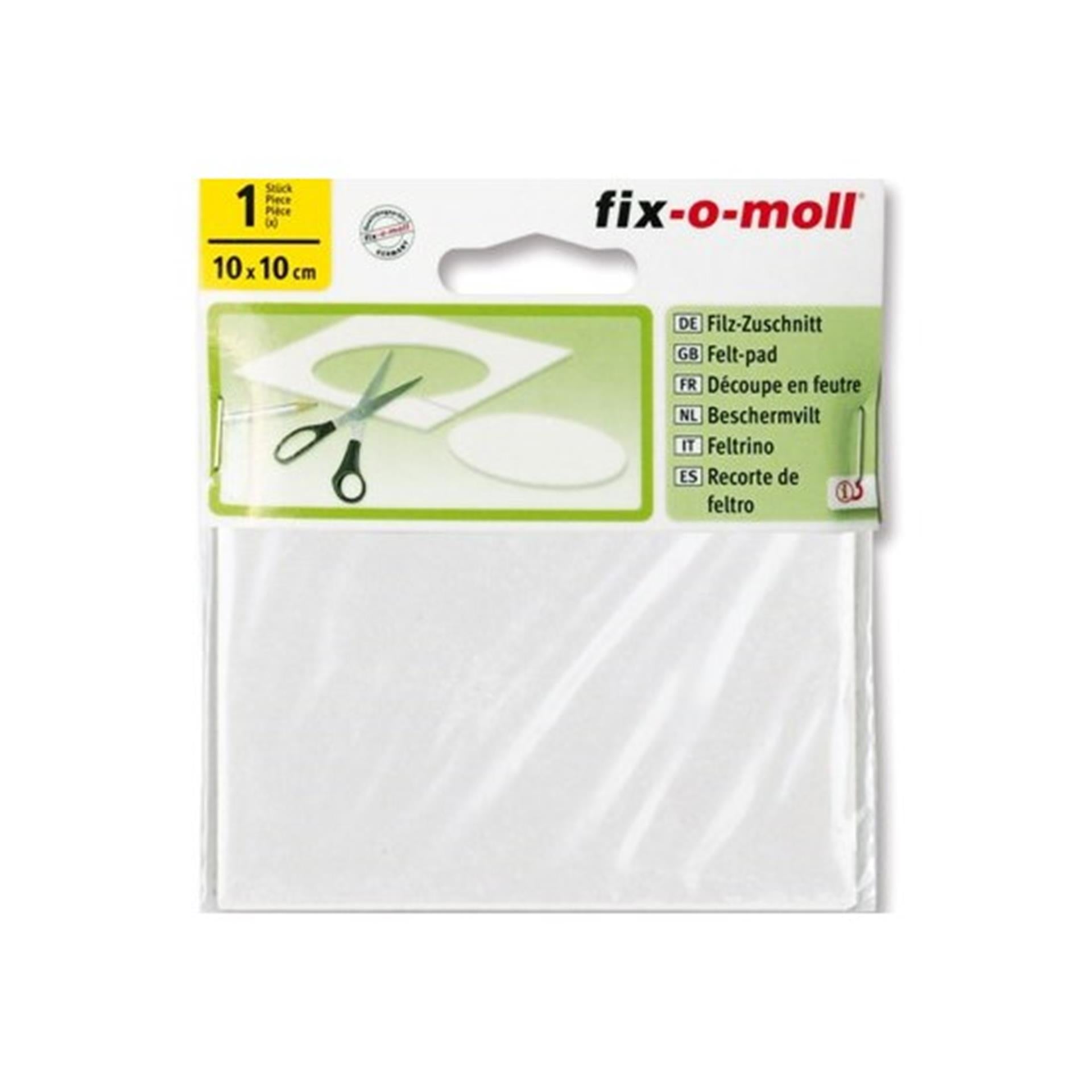 Fix-o-moll viltglijder 10x10cm wit