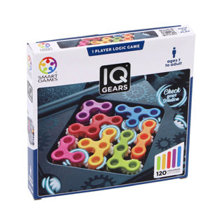 Smartgames iq gears - logisch denkspel reispuzzel - 120 opdrachten met draaiende tandwielen - educatief solospel - vanaf 7 jaar