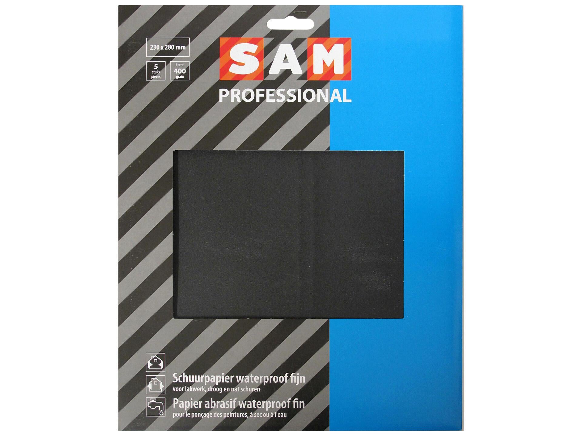 Sam schuurpapier waterproof fijn 5 stuks