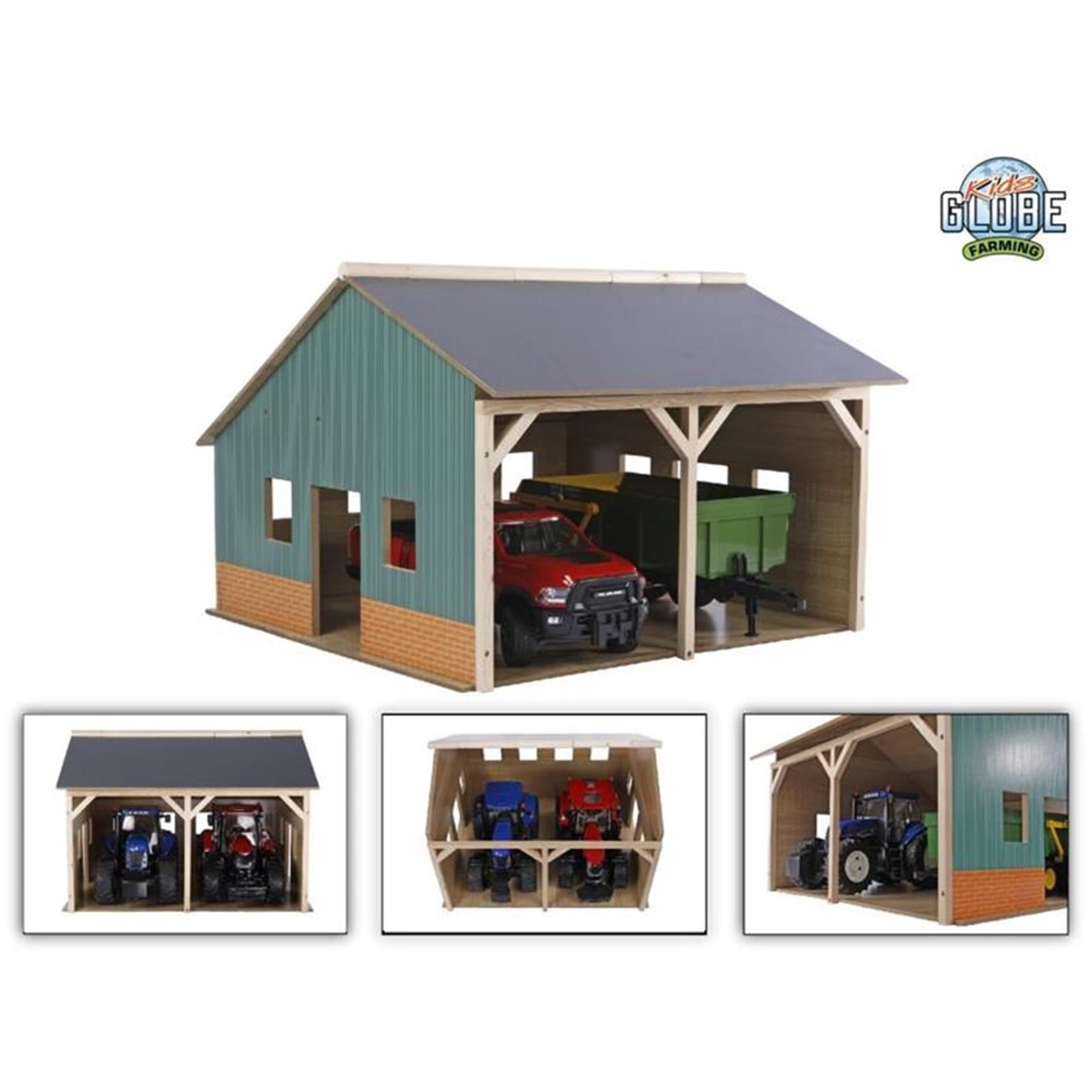 Kids globe landbouwloods voor 2 tractoren 1:16 55x53x38cm ( exclusief tractoren)