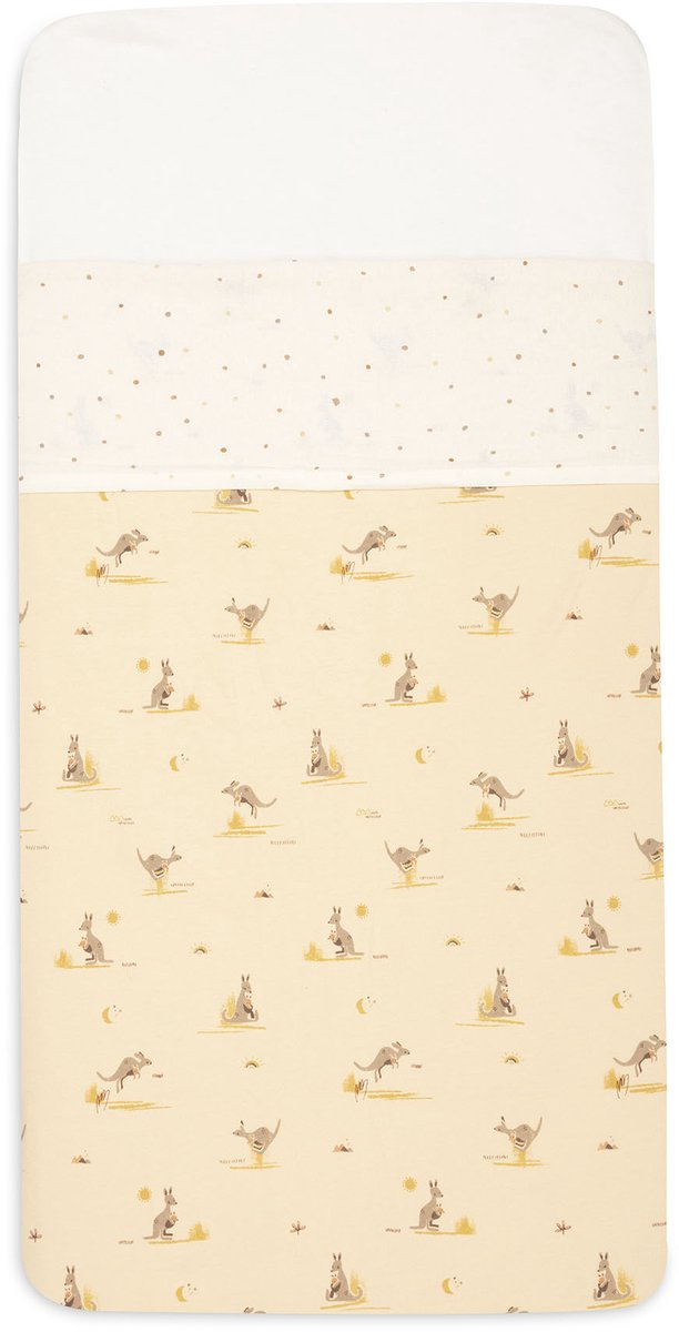 Jollein laken wieg - 75x100cm - katoen - kangaroots - dusty dot