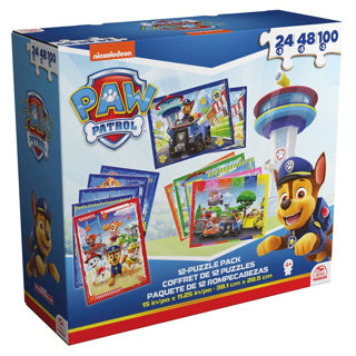 Paw patrol - 12-delige puzzelset - 24, 48 en 100 stukjes
