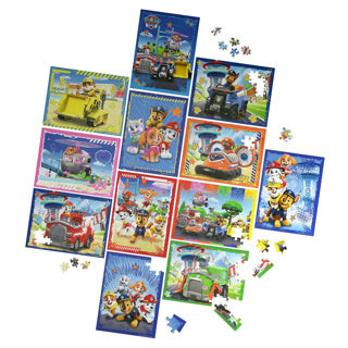 Spinmaster puzzelpack paw patrol 12 pack 5x24 pieces, 5x48 pieces, 2x100 pieces