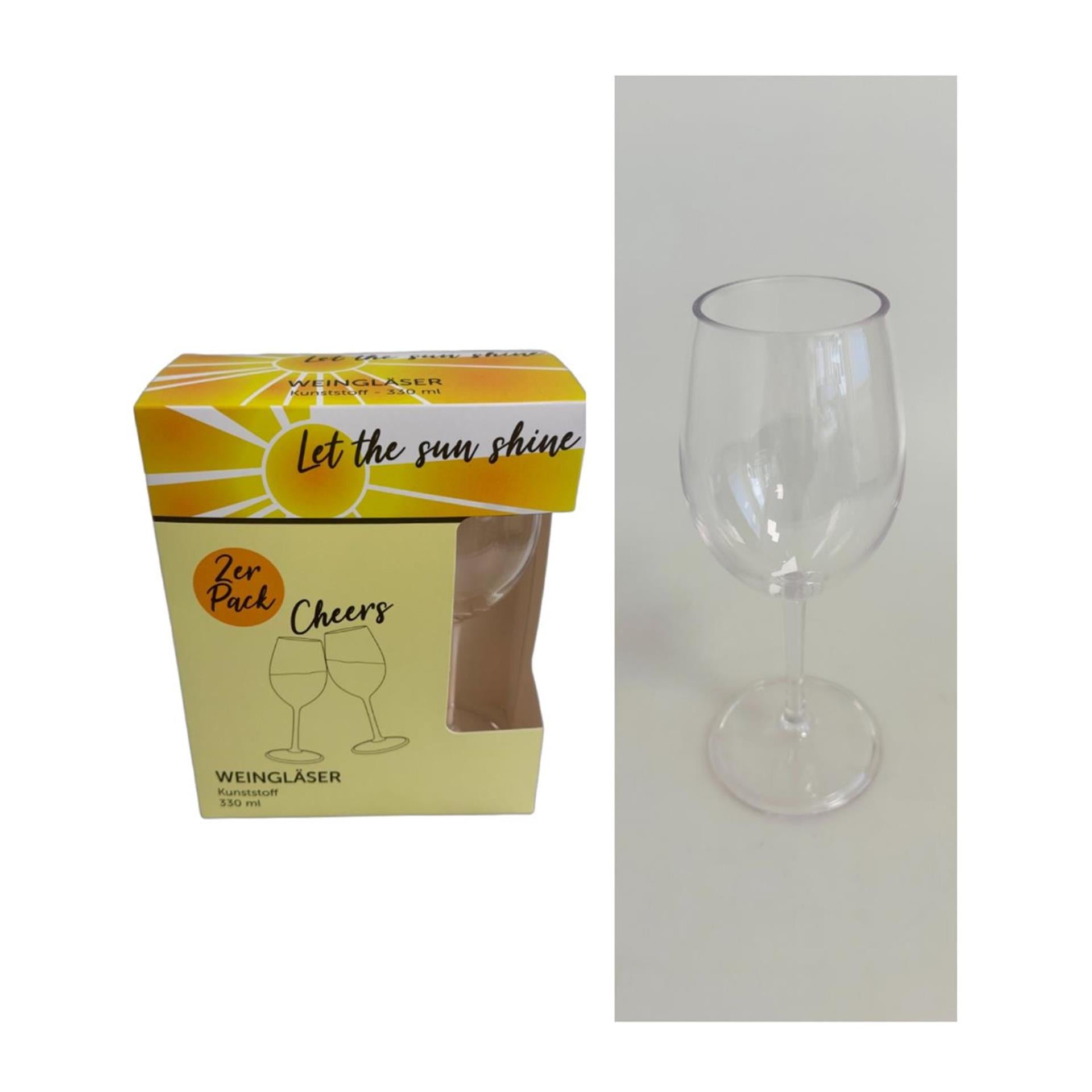 Wijnglazenset kunststof 2-delig 330ml