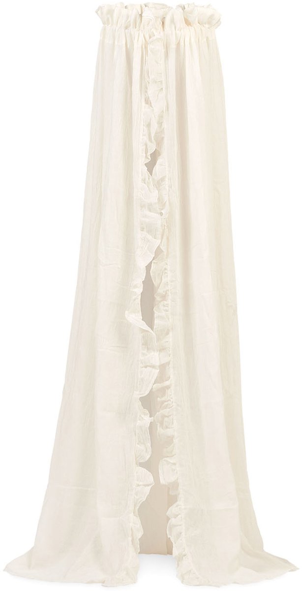 Jollein - baby sluier vintage ruffle (ivory) - katoen - polyester - baby sluier, bed hemeltje - 155cm