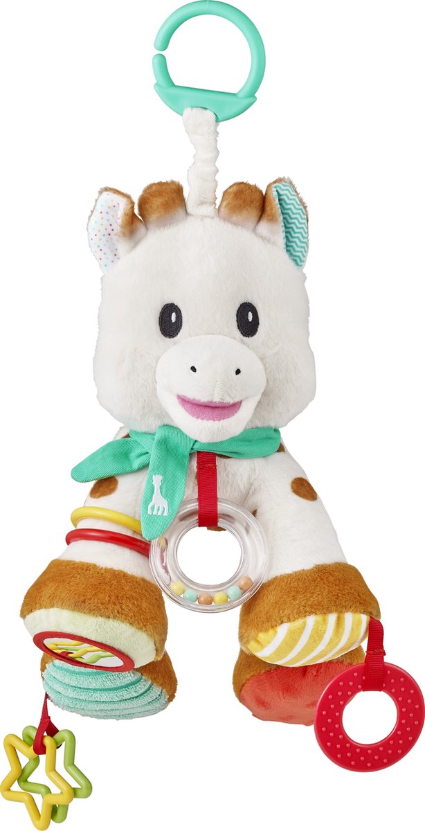 Sophie de giraf activiteitenknuffel - grijpspeelgoed - baby speelgoed - kraamcadeau - babyshower cadeau - vanaf 0 maanden - 23 cm - wit bruin meerkleurig