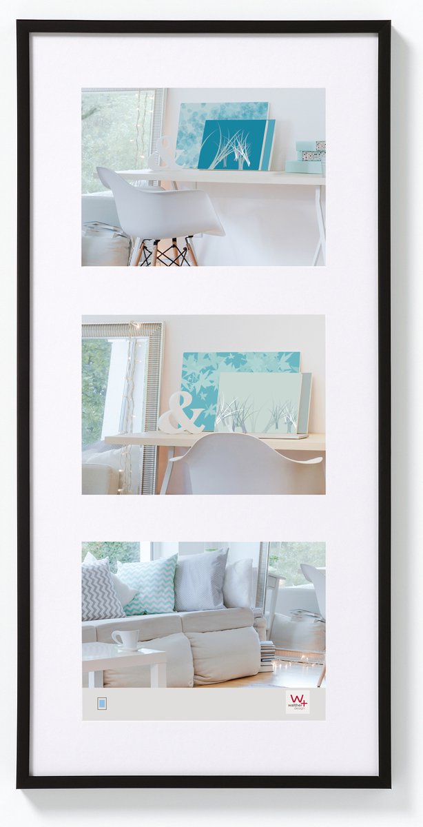 Walther new lifestyle - kunststof galerij - fotoformaat 3x13x18 cm - zwart
