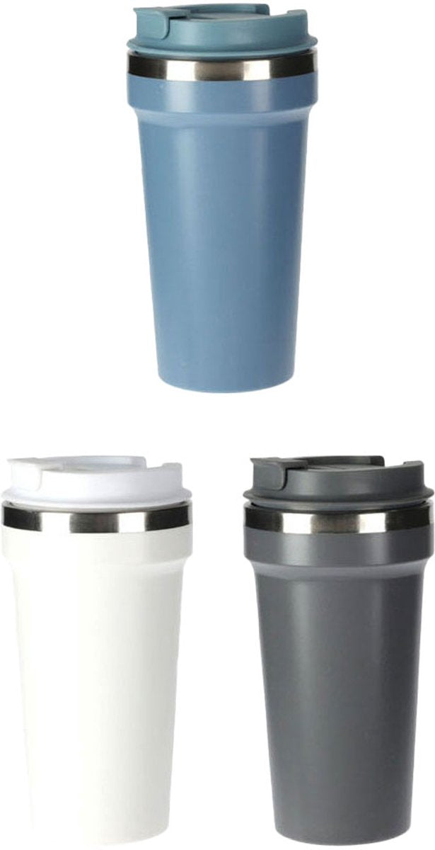 Koopman drinkbeker kleur 500ml - rvs binnenkant - kunststof buitenkant.