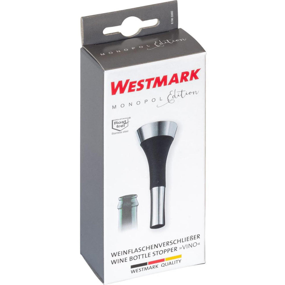 Westmark wijnflessenstop, monopol edition, roestvrij staal siliconen, vino, zilver zwart, 61963360