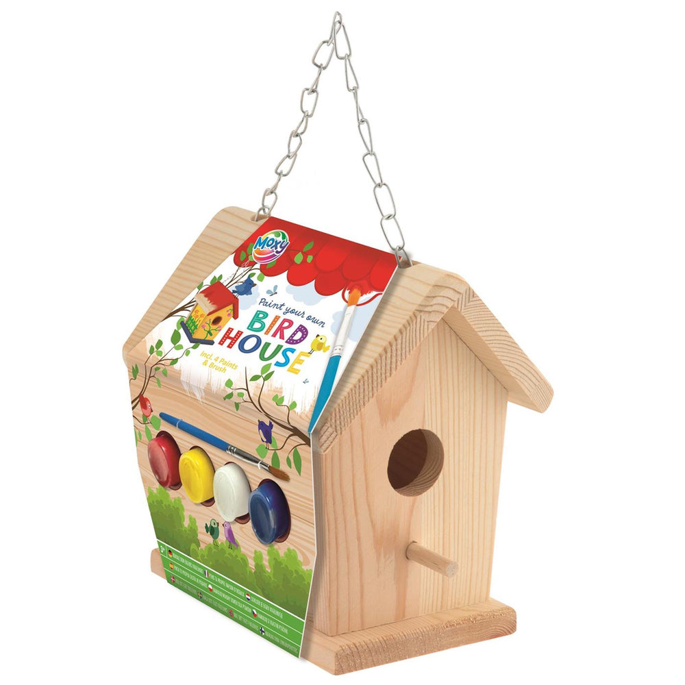 Creatieve ambachtsgroep schilder je eigen vogelhuisje verfset