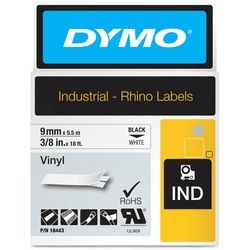 Dymo labeltape 18443 9mmx5.5m zwart, wit