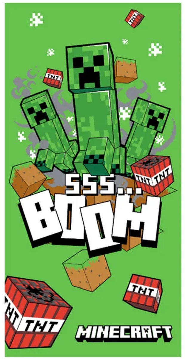 Minecraft handdoek boom 70 x 140 cm - katoen