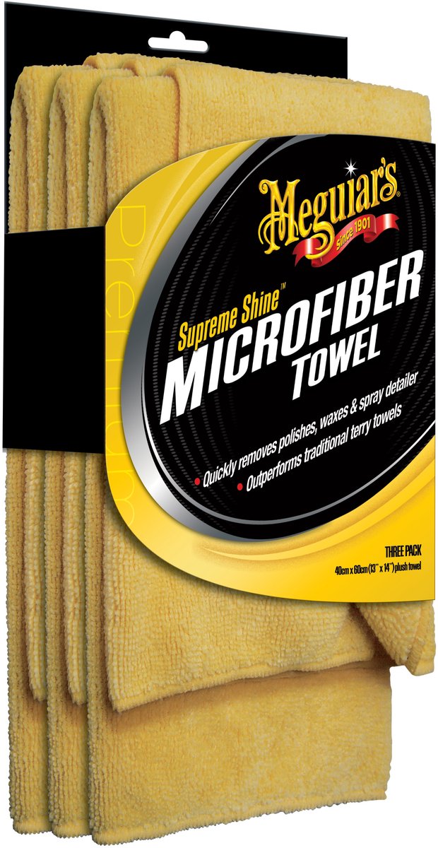 Meguiar's supreme shine microfiber, 3-pack - microvezeldoek auto - schoonmaakdoeken