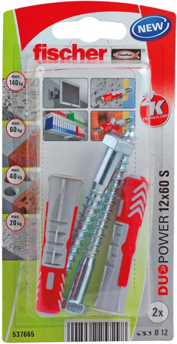 Fischer universeelplug met schroef - 12x60mm