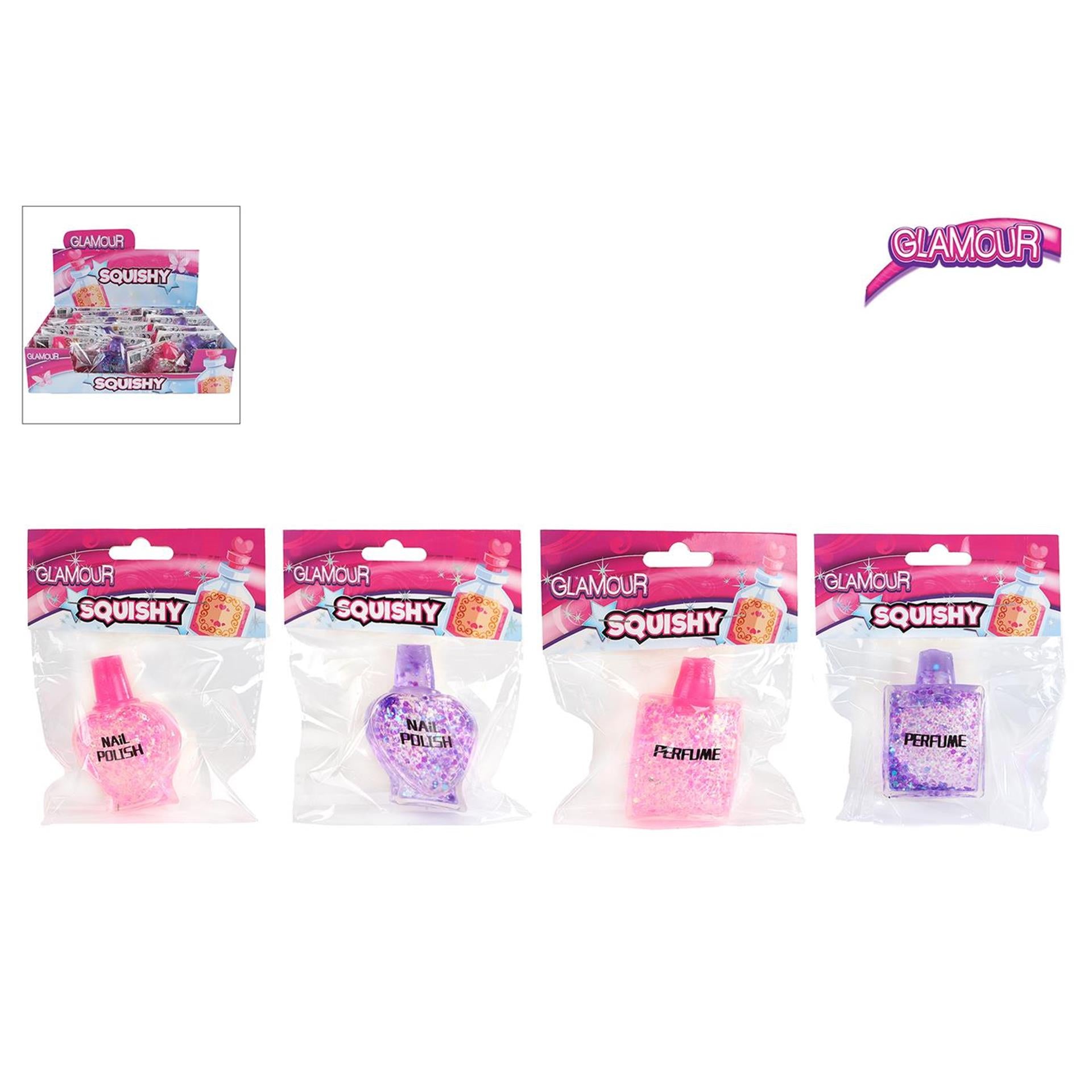 Glamour squishy knijpflesje parfum nagellak 7cm