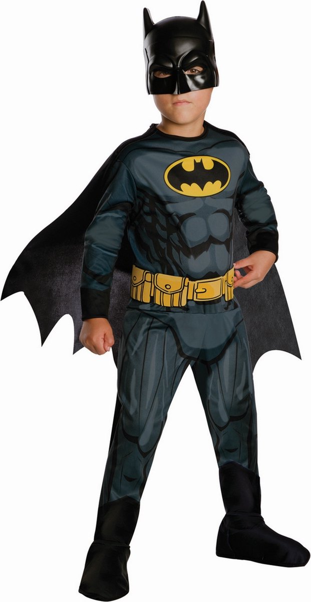 Rubies - batman robin kostuum - boevenvanger batman classic kind kostuum - zwart - maat 128 - carnavalskleding - verkleedkleding