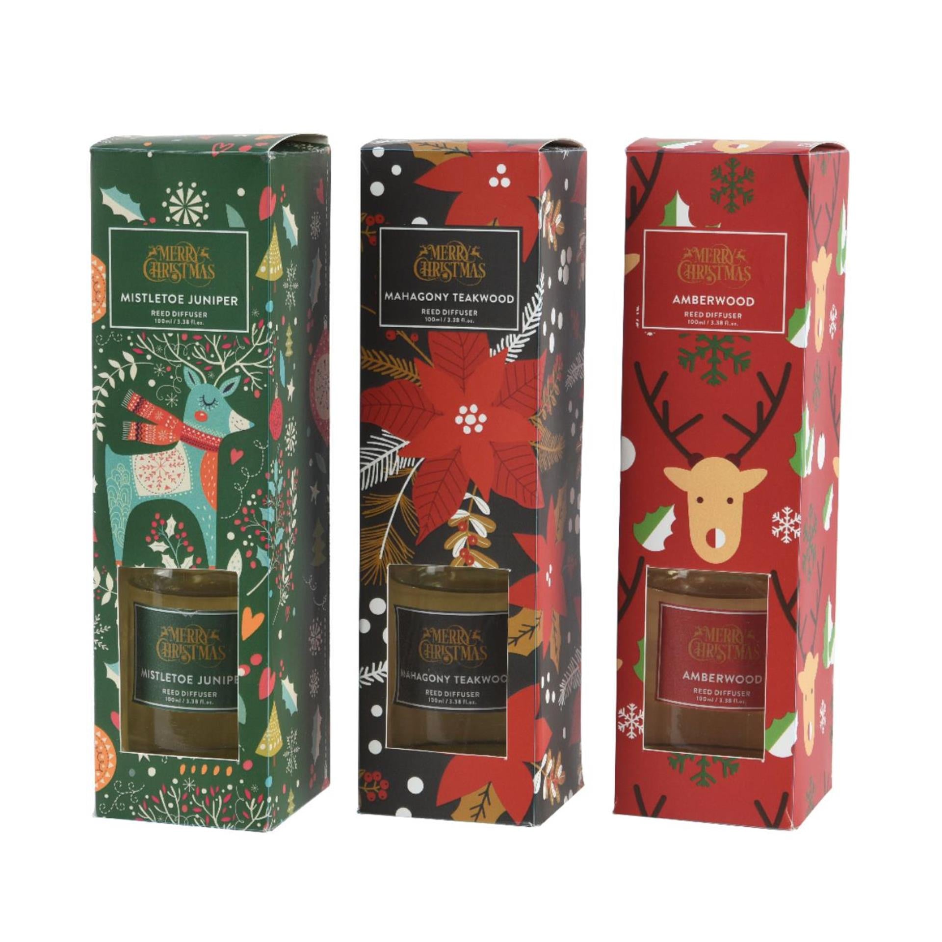 Decoris kerst geurset met geurstokjes 5,5x5,5x20cm 3 assorti