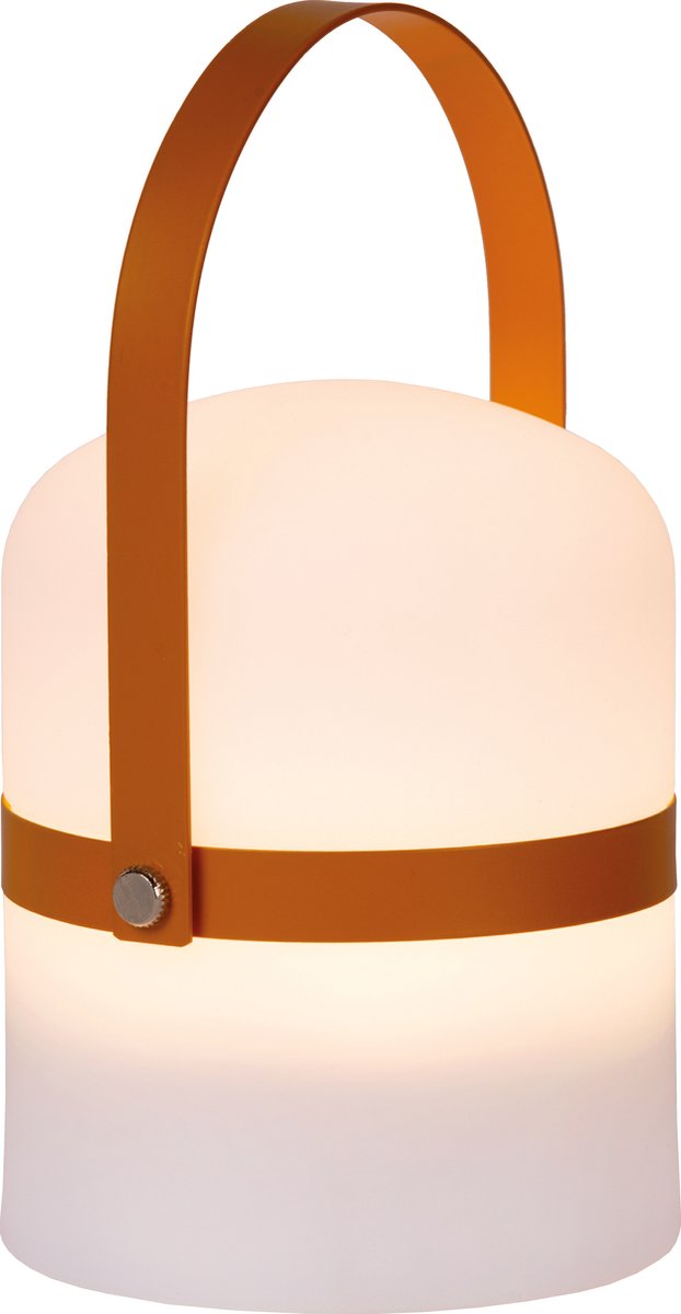 Lucide little joe - oplaadbare tafellamp binnen buiten - accu batterij - ø 10 cm - led dimbaar - 1x0,3w 3000k - ip44 - bruin