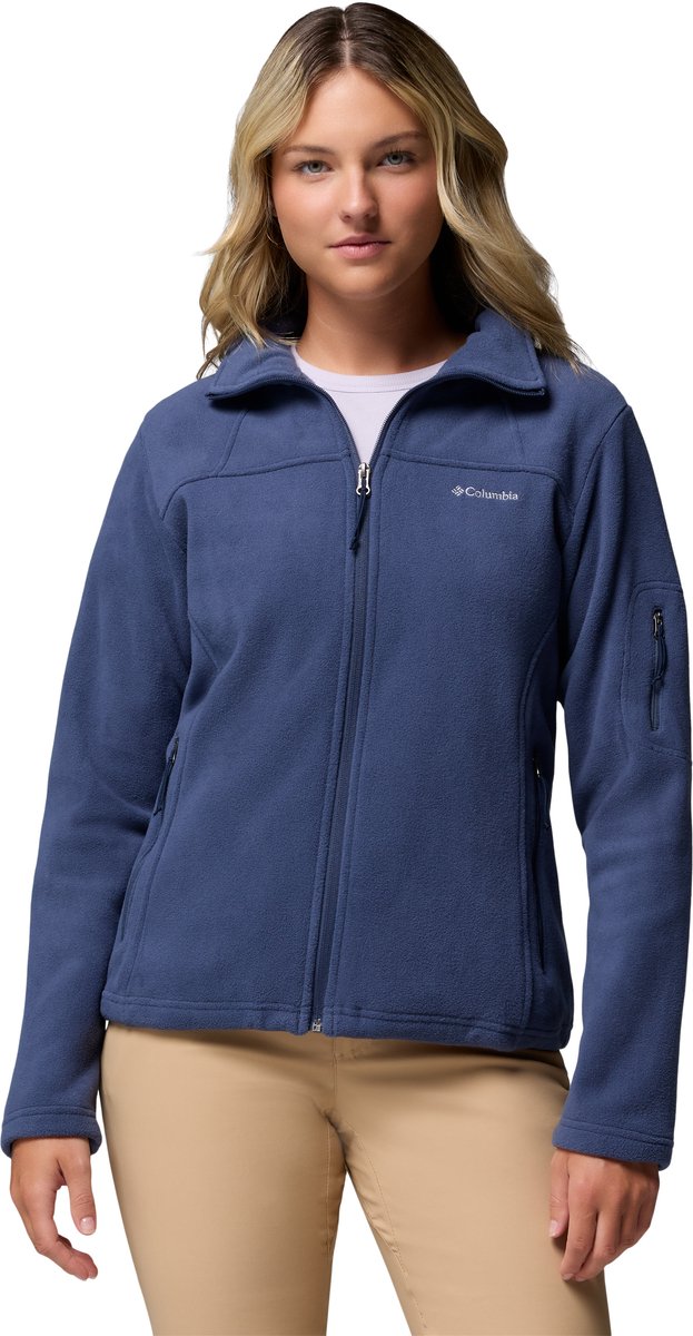 Columbia fast trek ii fleece vest dames volwassenen - sluiting en zakken met rits - outdoorvest - blauw - maat xl
