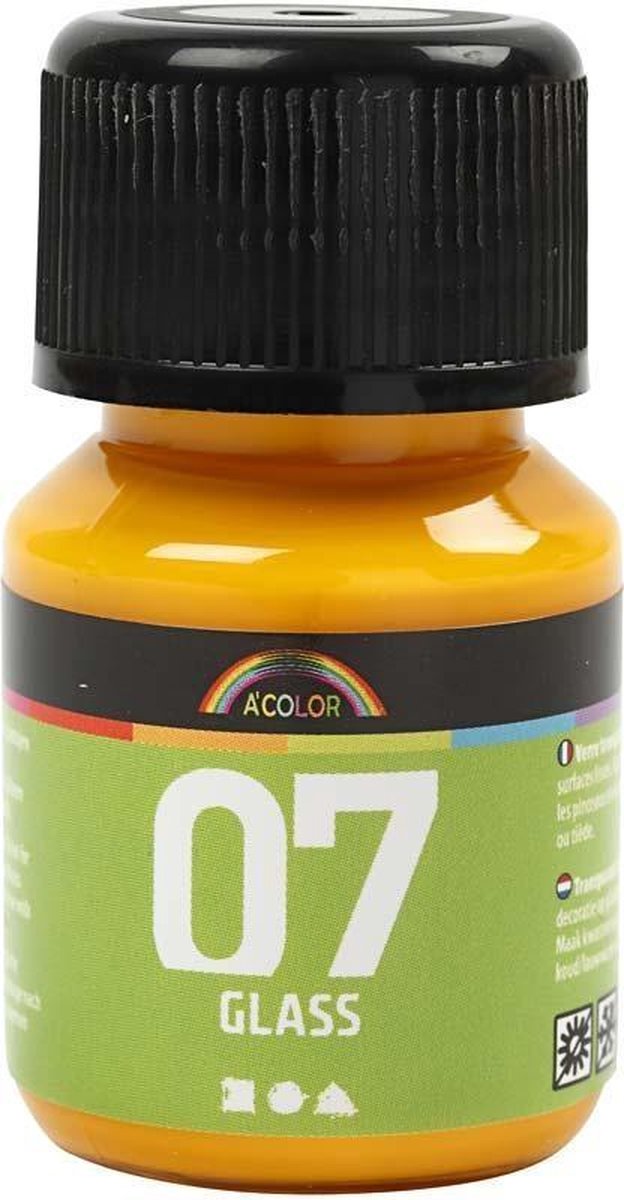 A-color glass permanente glasverf - geel, 30ml