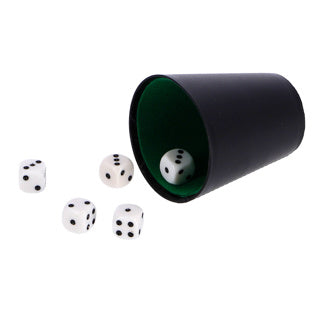 Otto simon dobbelset spel compleet met 5 dobbelstenen dobbelbeker en scoreblok op blister | 6 stuks