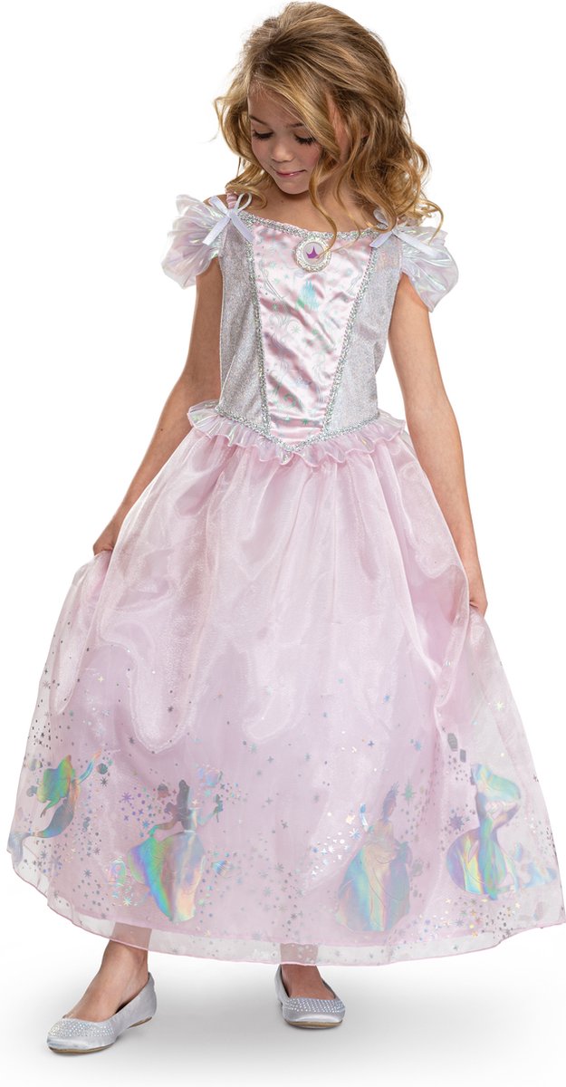 Disguise disney prinses - multi-prinses, disney prinses multi-prinses jurk deluxe, maat s (5 - 6 jaar), meisjes