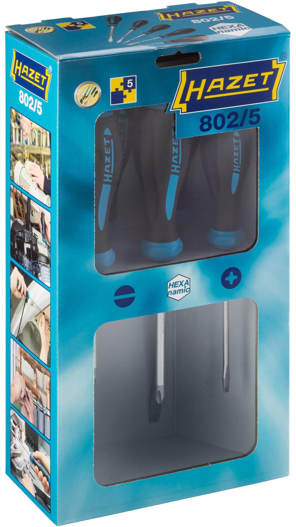 Hazet schroevendraaier set hexanamic screwdriver set 5 pcs. 802 5 hexanamic